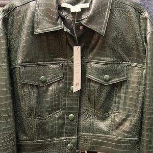 Veronica beard faux leather, cropped jacket, brand new with tags.